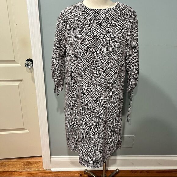 H&M Black & White Snake Print Shift Dress Size 12 - Picture 2 of 8